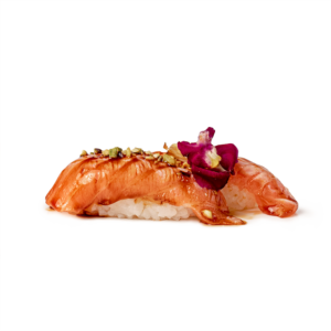Nigiri Sake Scottato al Pistacchio (2 pezzi)